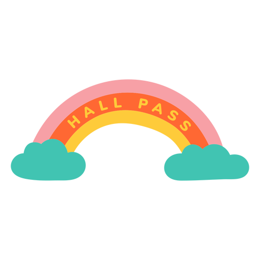 Hall pass rainbow label PNG Design