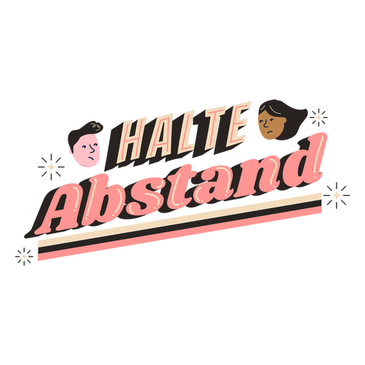 Halte abstand german lettering