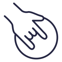 Mano agarrando el icono de bola de boliche Diseño PNG