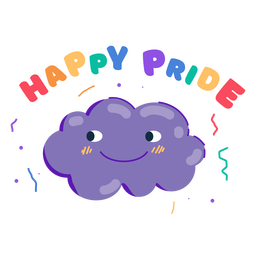 Adesivo de nuvem sorridente de orgulho feliz Desenho PNG