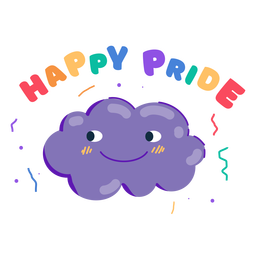 Happy pride smiley cloud sticker Transparent PNG