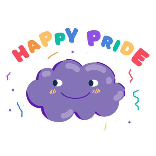 Nube sonriente de orgullo feliz pegatina Diseño PNG