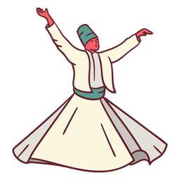 Istanbul traditional dance flat PNG Design