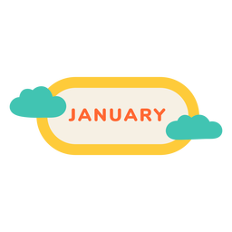 January Cloud Label PNG & SVG Design For T-Shirts