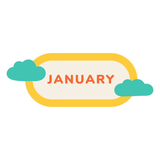 Januar Cloud Label PNG-Design