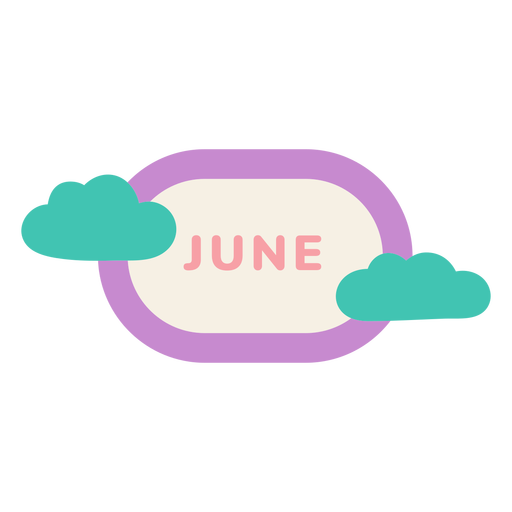 Etiqueta de nube de junio Diseño PNG
