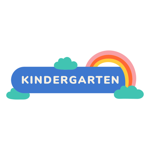 Etiqueta arco-íris de jardim de infância