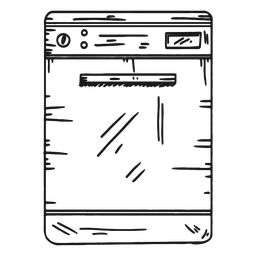 Lavavajillas de cocina dibujado a mano detallada Diseño PNG