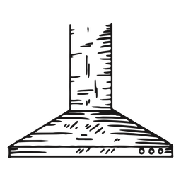 Extractor de cocina detallado dibujado a mano. Diseño PNG