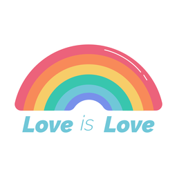 Amor é amor adesivo arco-íris Desenho PNG