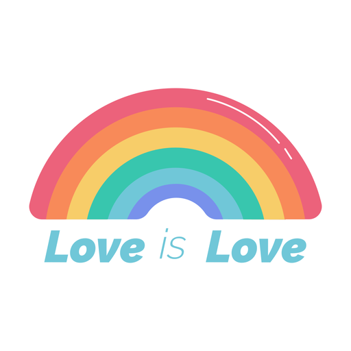 Liebe ist Liebesregenbogenaufkleber PNG-Design