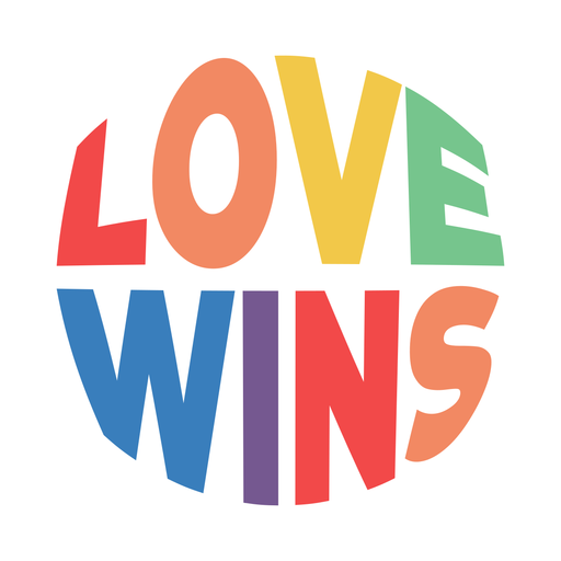 Love wins badge PNG Design