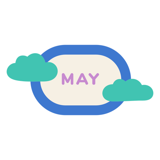 Etiqueta de nube de mayo Diseño PNG