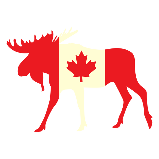 Alce com bandeira do Canad? plana Desenho PNG