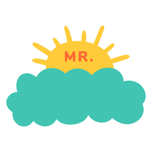 Mr teacher name cloud label PNG Design
