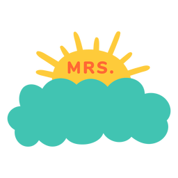 Mrs teacher name cloud label PNG Design