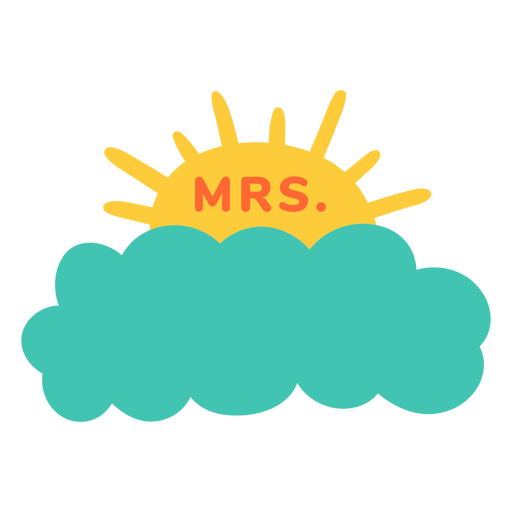 Mrs teacher name cloud label - Transparent PNG & SVG vector file