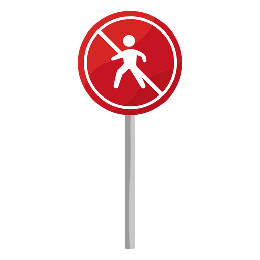 No pedestrian sign flat PNG Design