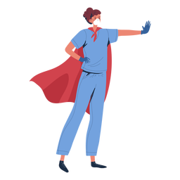 Nurse heroine with cape character PNG Design