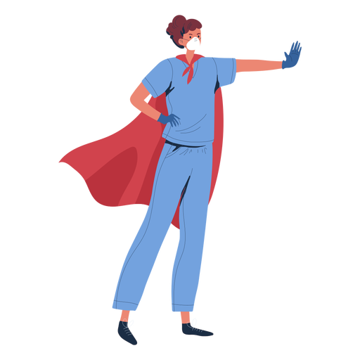 Nurse heroine with cape character - Transparent PNG & SVG vector file