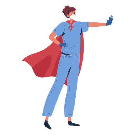 Nurse heroine with cape character PNG Design