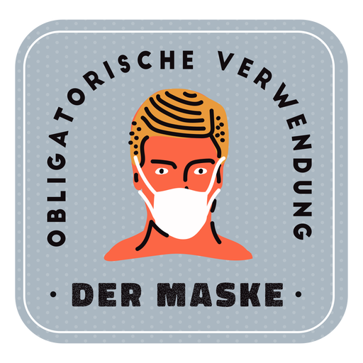 Mascarilla obligatoria insignia alemana Diseño PNG