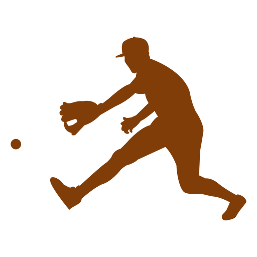 Player catching the ball silhouette PNG Design