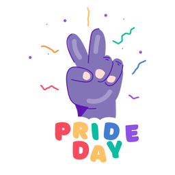 Pegatina del día del orgullo del signo de la paz Diseño PNG