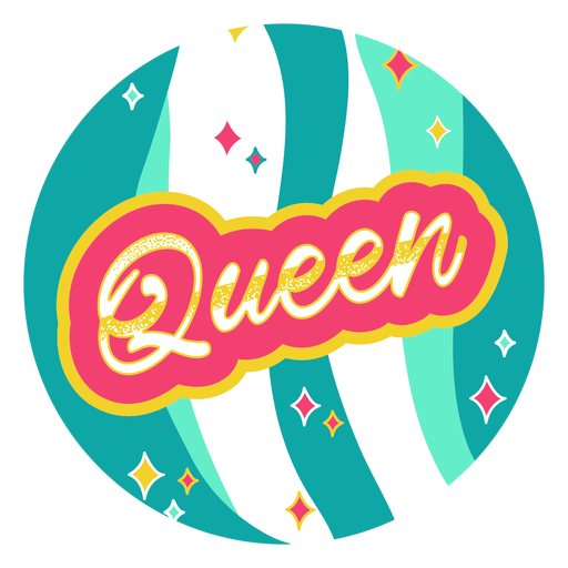 Queen sparkly badge PNG Design
