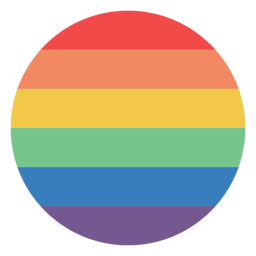 Rainbow Colored Circle Flat PNG & SVG Design For T-Shirts