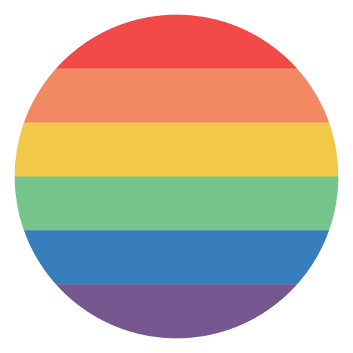 Rainbow colored circle flat PNG Design