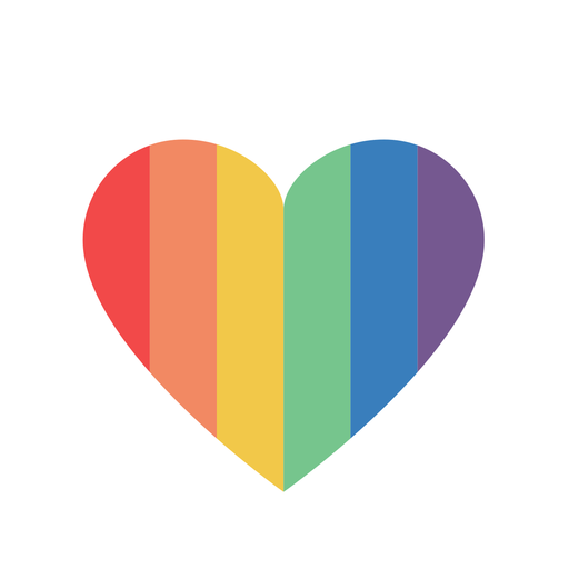 Corazón de color arco iris plano Diseño PNG