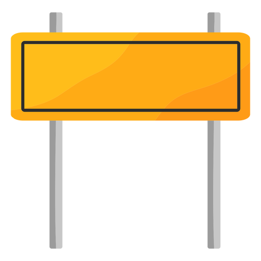 Rectangle traffic sign with poles flat PNG Design