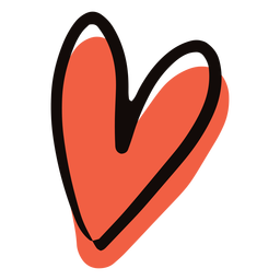 Doodle de coração vermelho Desenho PNG
