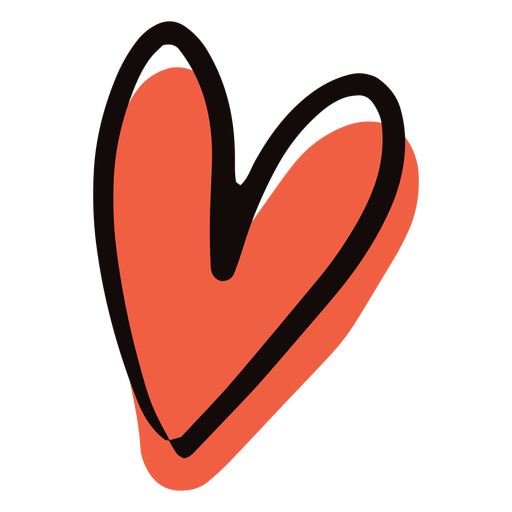 Red heart doodle PNG Design