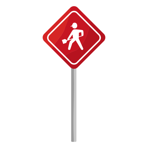 Signo de trabajo en carretera plana Diseño PNG