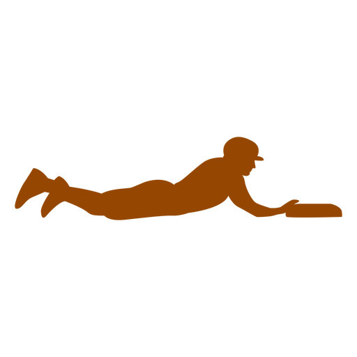 Runner stretches to base silhouette PNG Design