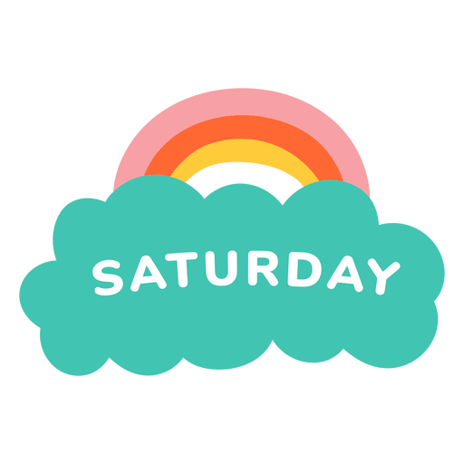 Etiqueta de arco iris de sábado Diseño PNG