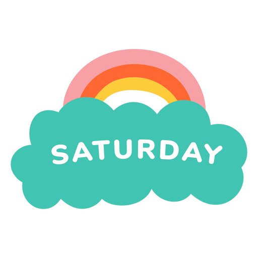 Saturday rainbow label - Transparent PNG & SVG vector file