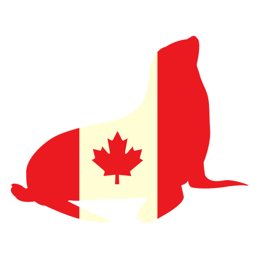 Seal with canada flag flat PNG Design