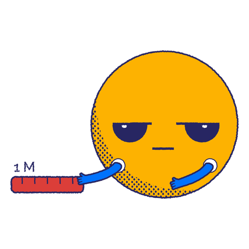 Social distancing emoji flat PNG Design