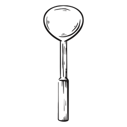 Dibujado a mano cuchara de sopa Diseño PNG