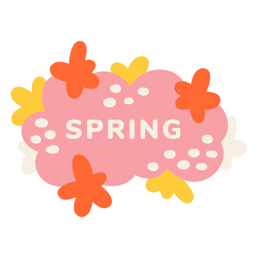 Spring floral label PNG Design