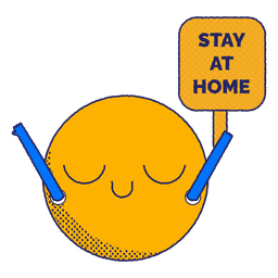 Fique em casa emoji plana Desenho PNG