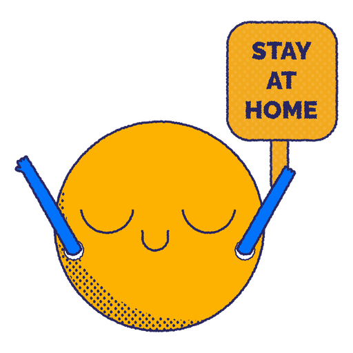 Stay at home emoji flat PNG Design