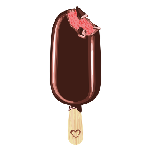 Ilustración de helado de chocolate cubierto de fresa Diseño PNG