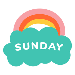 Sunday rainbow label PNG Design