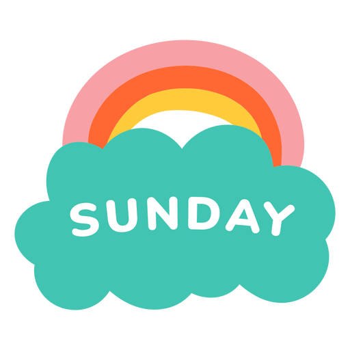 Sunday rainbow label PNG Design