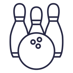 Three bowling pins and ball icon PNG Design Transparent PNG
