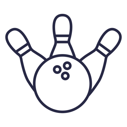 Three pins and bowling ball icon PNG Design